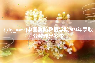 阿坝中国消防救援学院2024年录取分数线是多少