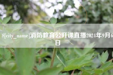 阿坝消防教育公开课直播2024年9月6日