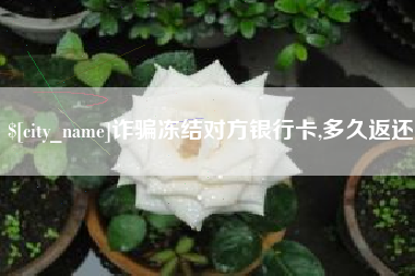 阿坝诈骗冻结对方银行卡,多久返还