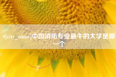 阿坝中国消防专业最牛的大学是哪一个