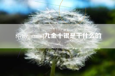 阿坝九金十银是干什么的