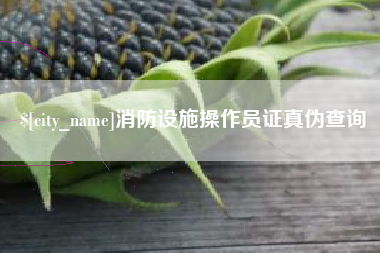 阿坝消防设施操作员证真伪查询