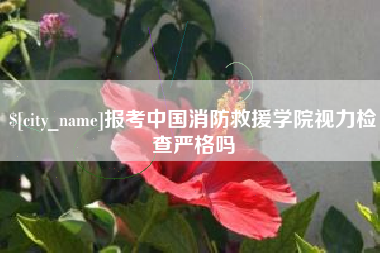 阿坝报考中国消防救援学院视力检查严格吗