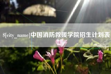 阿坝中国消防救援学院招生计划表