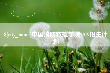 阿坝中国消防救援学院2019招生计划